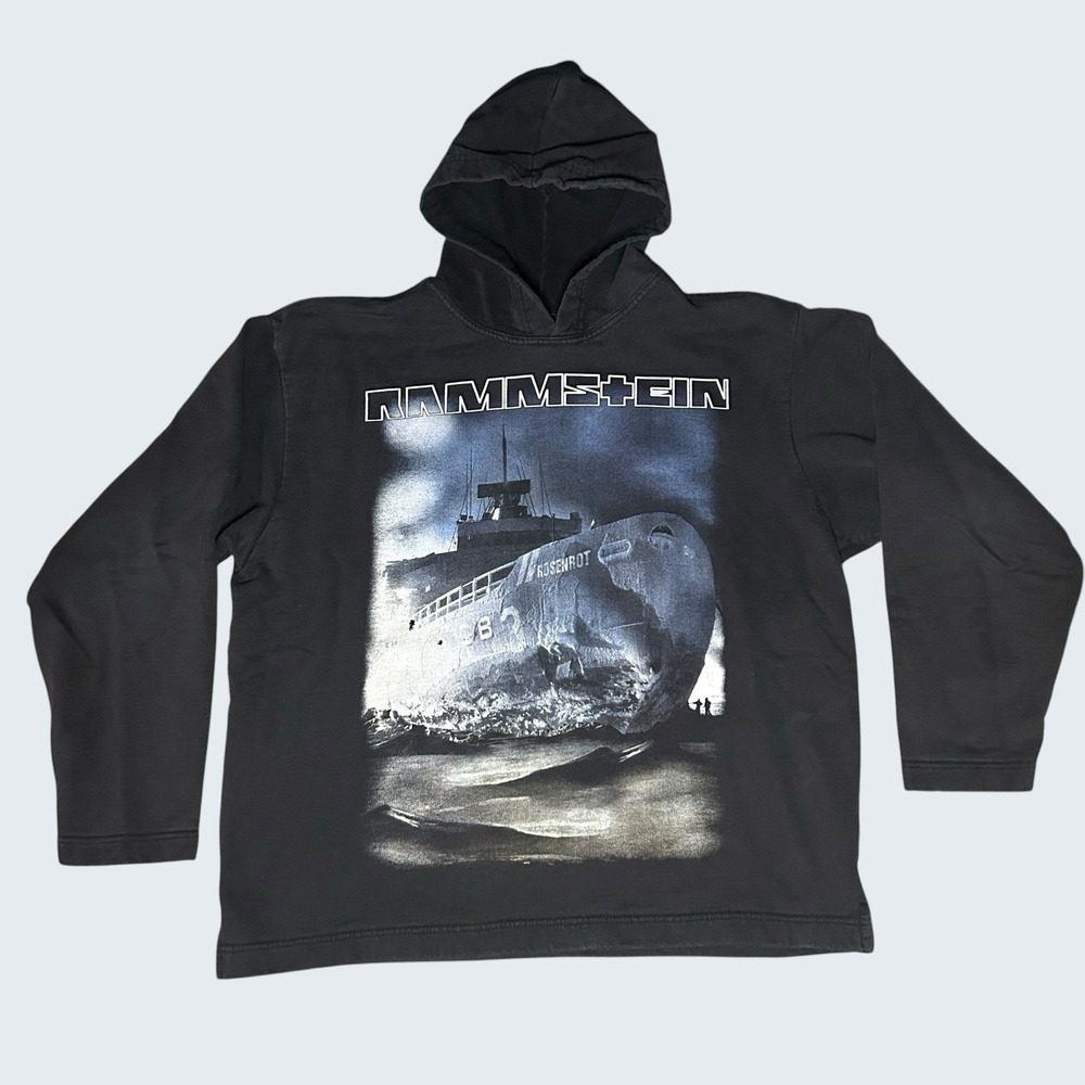 Rammstein Rosenrot Vtg Men's Medium Distressed Hoodie Boxy Fit Boot Hoodie